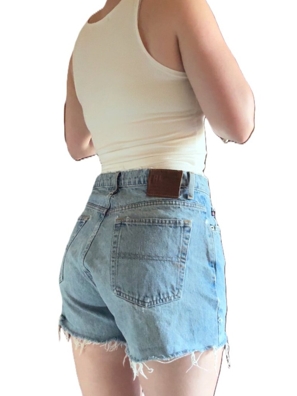 Polo Ralph Lauren High Rise Cutoff Denim Shorts | Light Wash Vintage Jean Shorts